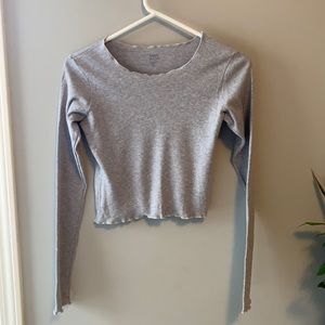 grey cropped long sleeve from brandy